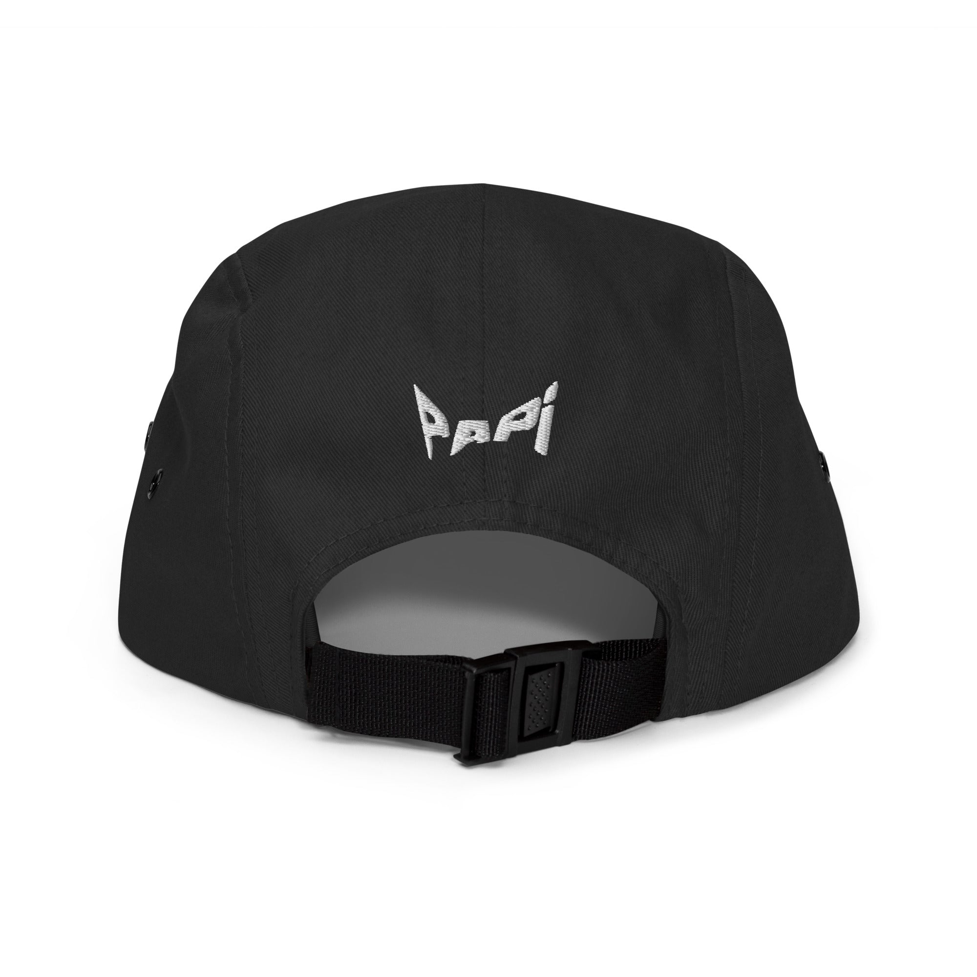 Porra Papi five panel cap by Robin Gnarly — black, back