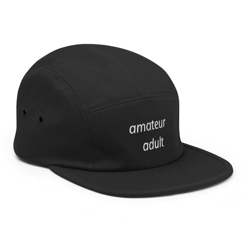 Amateur Adult five panel cap by Robin Gnarly — black, side