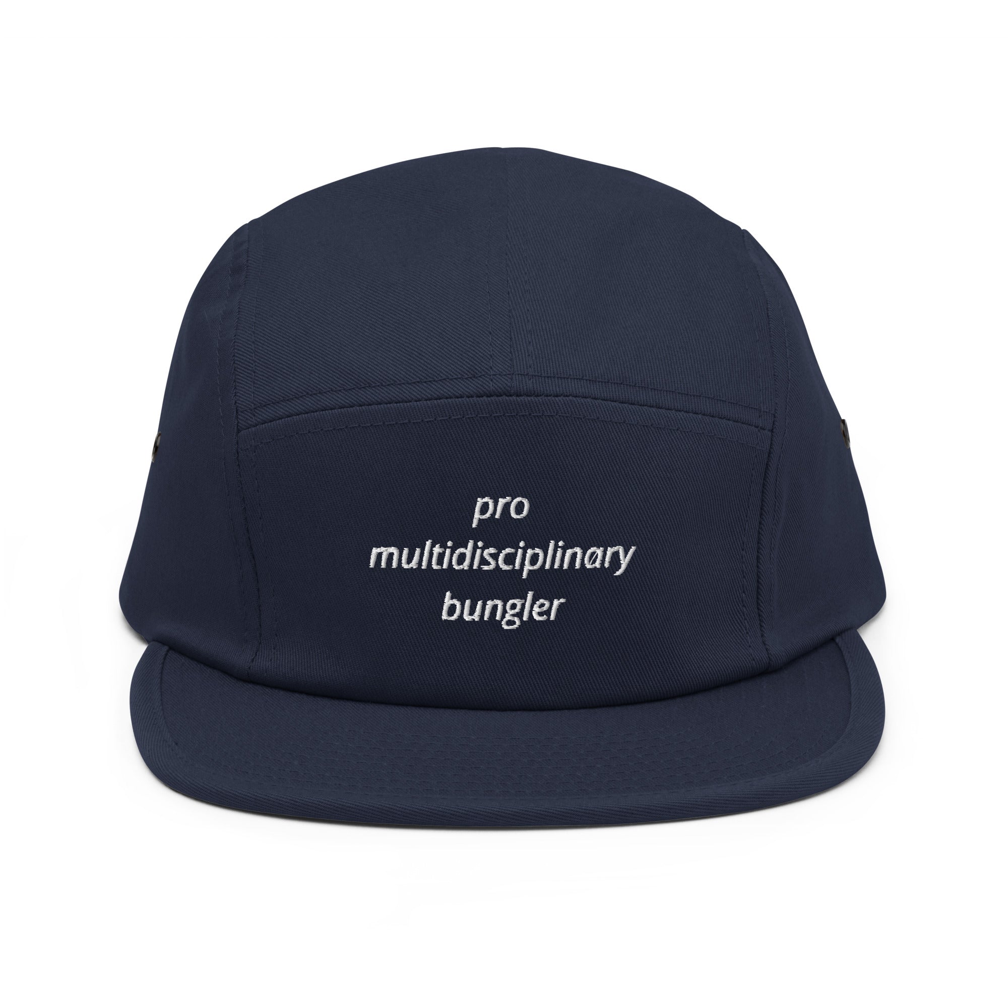 Pro Multidisciplinary Bungler five panel cap by Robin Gnarly — navy, front
