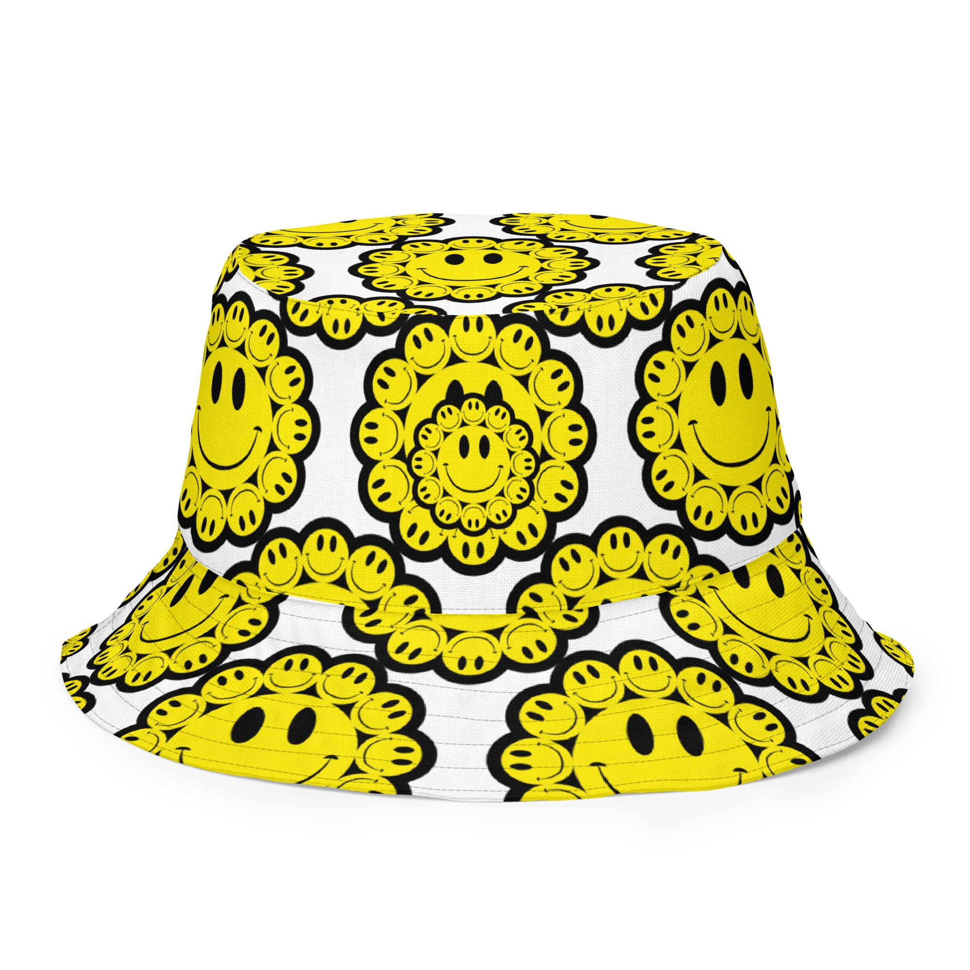 DEJAVOODOO reversible bucket hat by Robin Gnarly — print side, front
