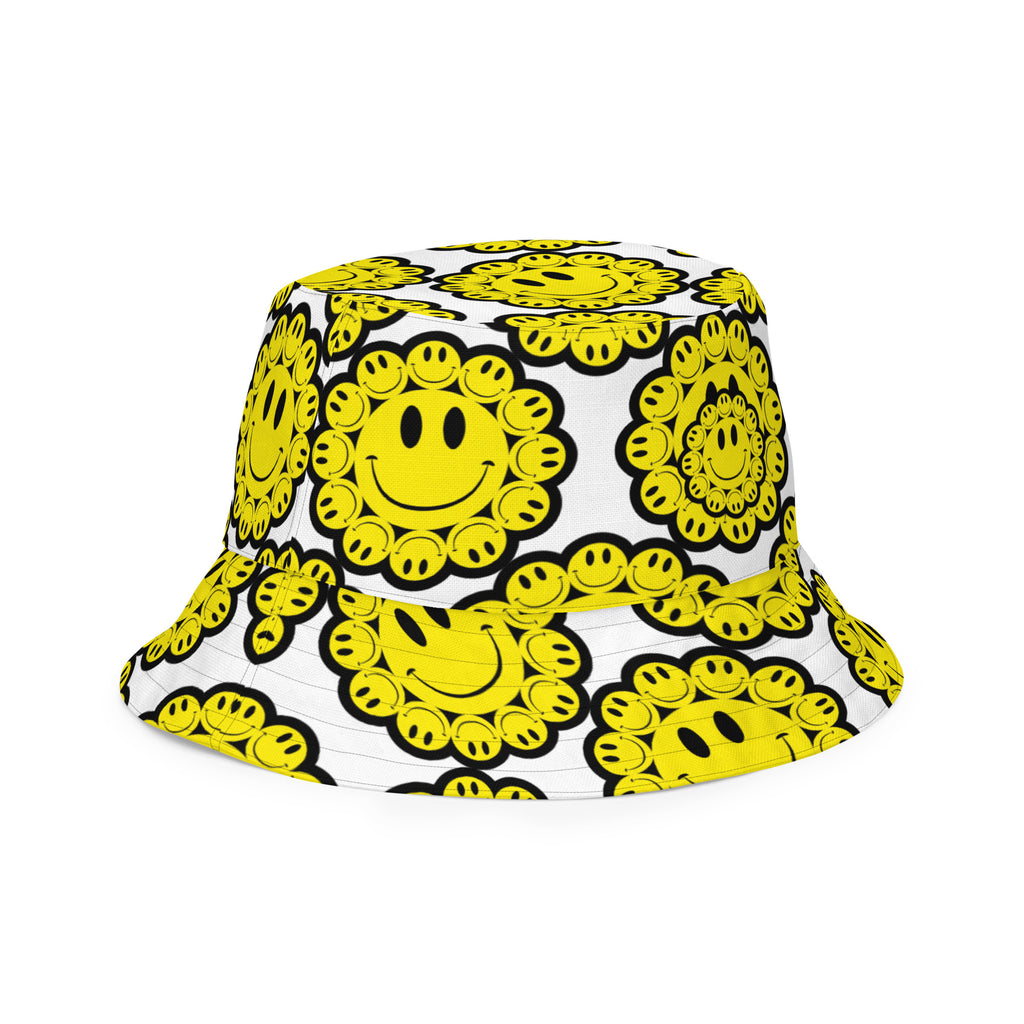 DEJAVOODOO reversible bucket hat by Robin Gnarly — print side, angle