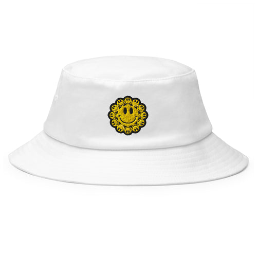 DEJAVOODOO 90's bucket hat by Robin Gnarly — white, front
