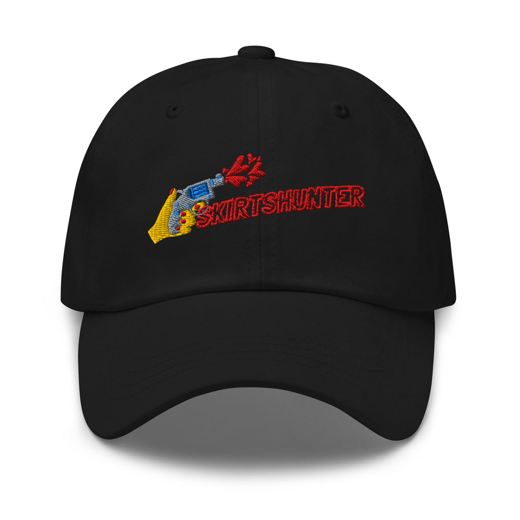 Skirtshunter dad hat by Robin Gnarly — black, front