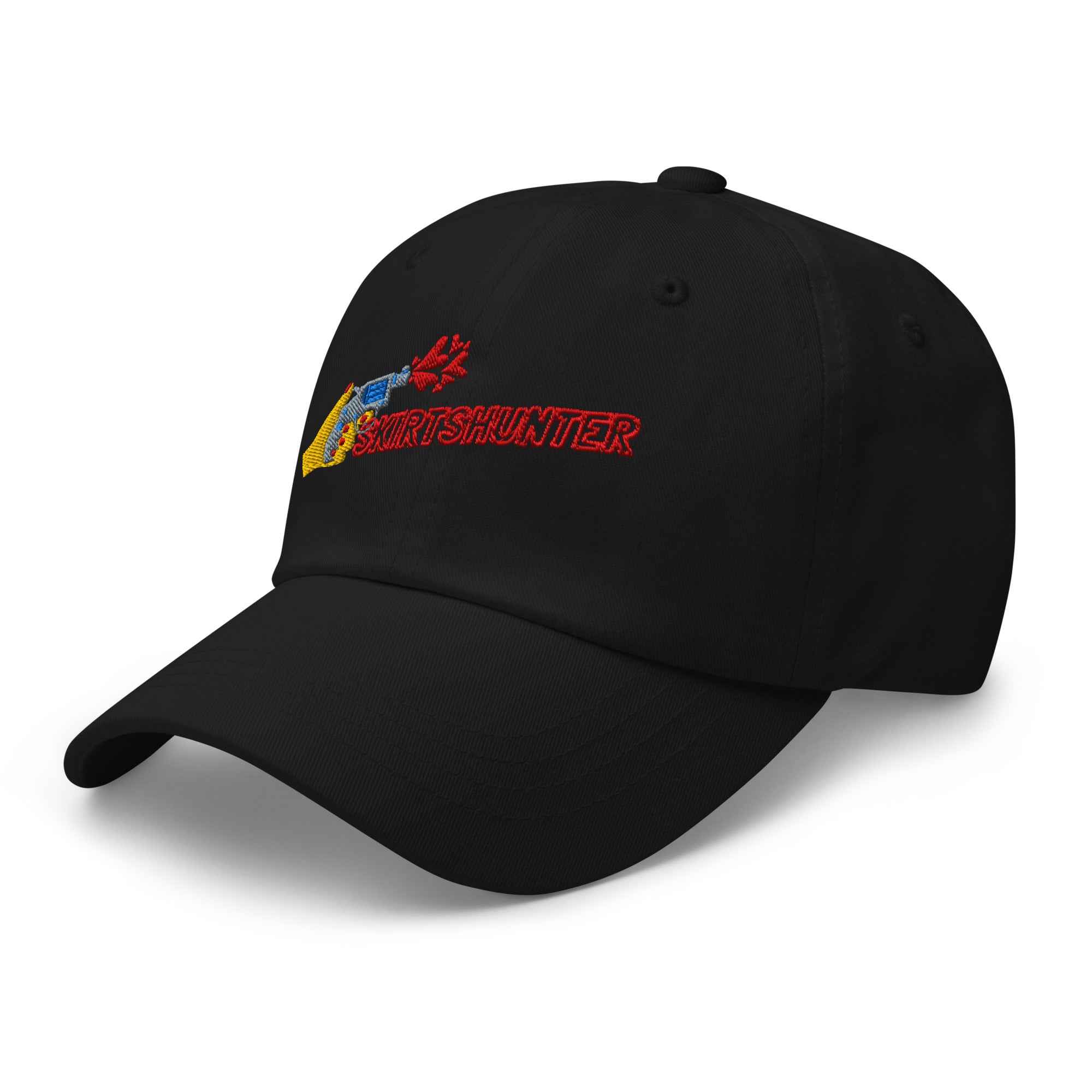 Skirtshunter dad hat by Robin Gnarly — black, left front