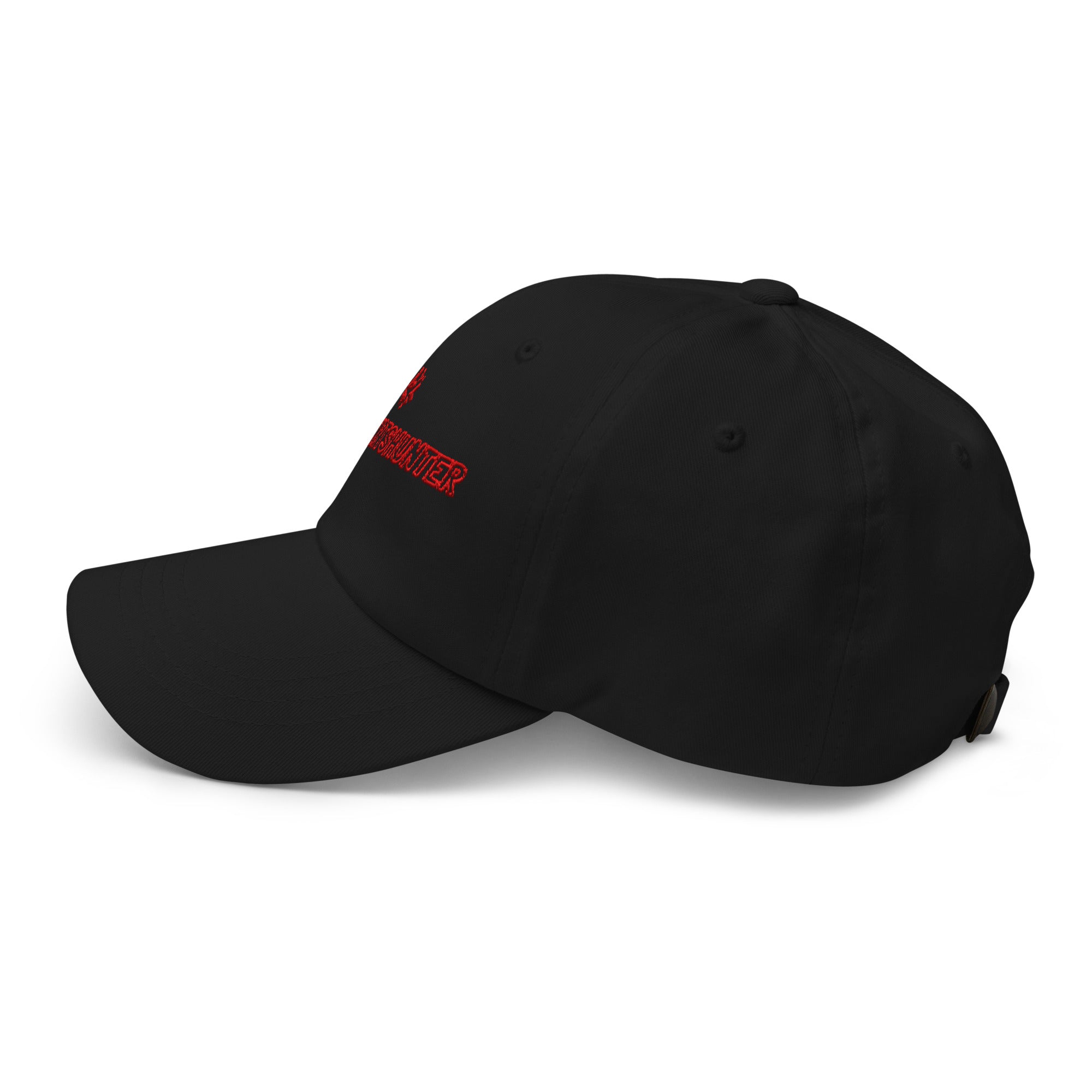 Skirtshunter dad hat by Robin Gnarly — black, left side