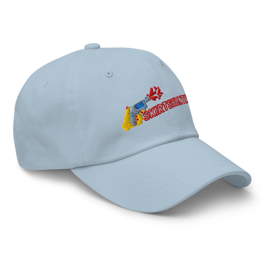 Skirtshunter dad hat by Robin Gnarly — light blue, right front