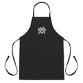 Solo Crew embroidered apron by Robin Gnarly — black, front
