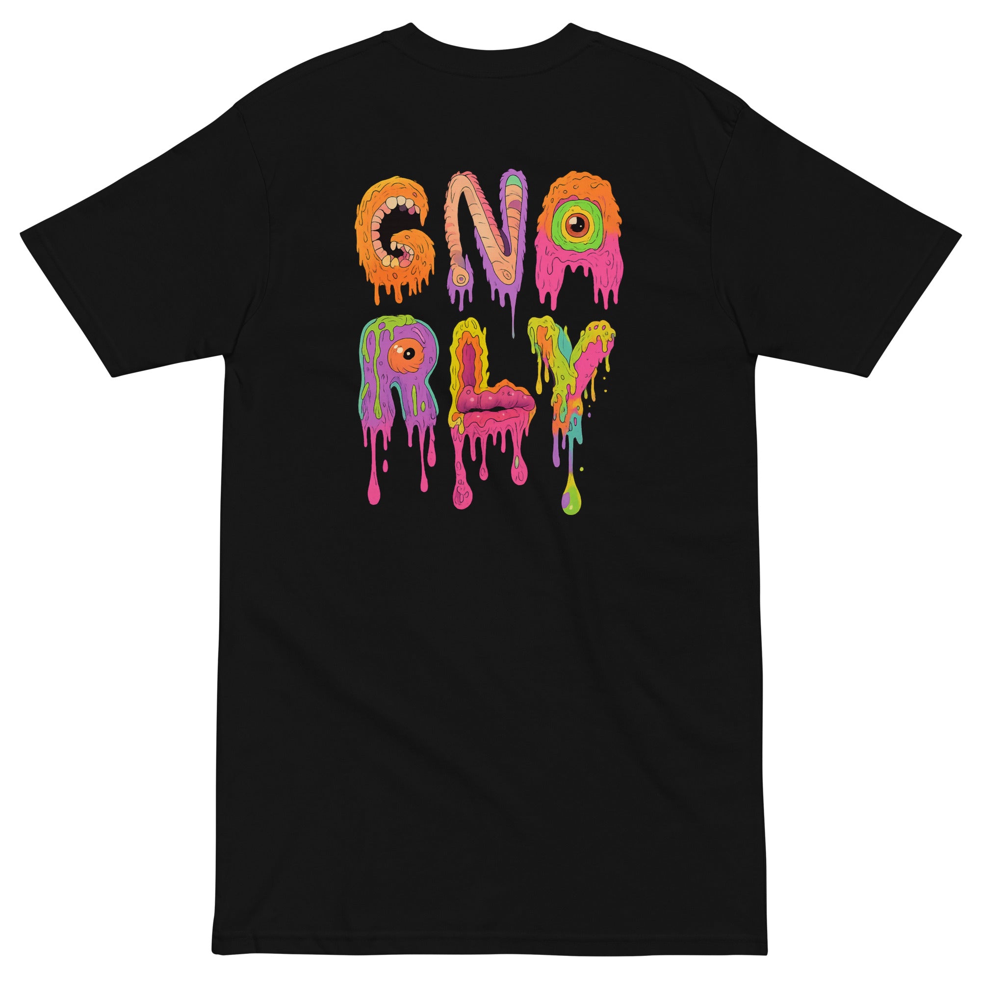 Gnarly Dragon heavyweight tee men's by Robin Gnarly — black, back