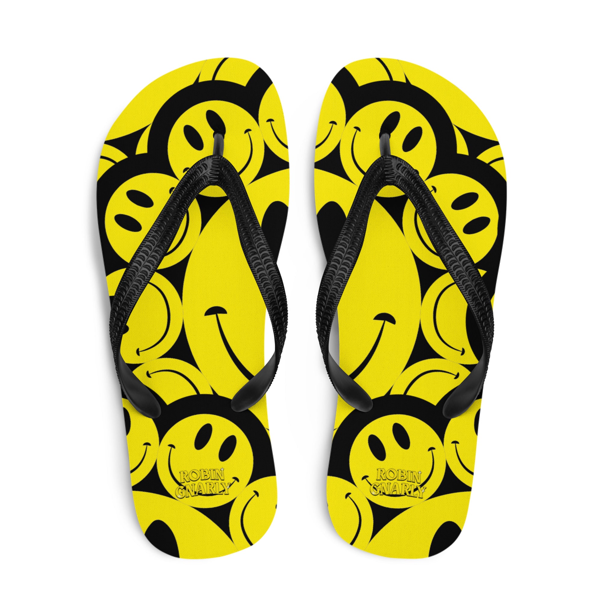 DEJAVOODOO flip-flops by Robin Gnarly — top view