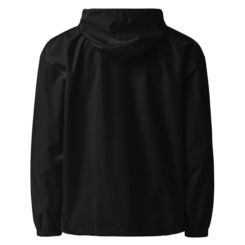 Lekker Feeling packable jacket Robin Gnarly x Champion — black, back