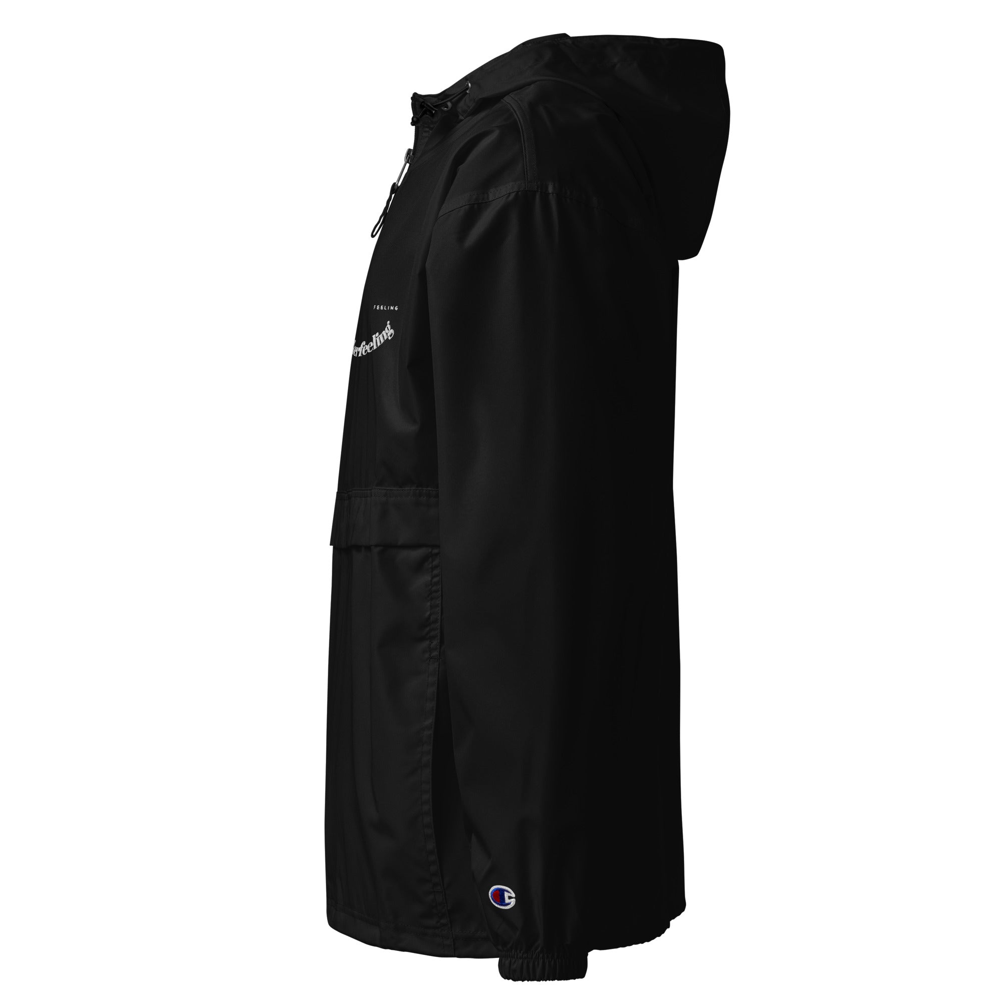 Lekker Feeling packable jacket Robin Gnarly x Champion — black, side
