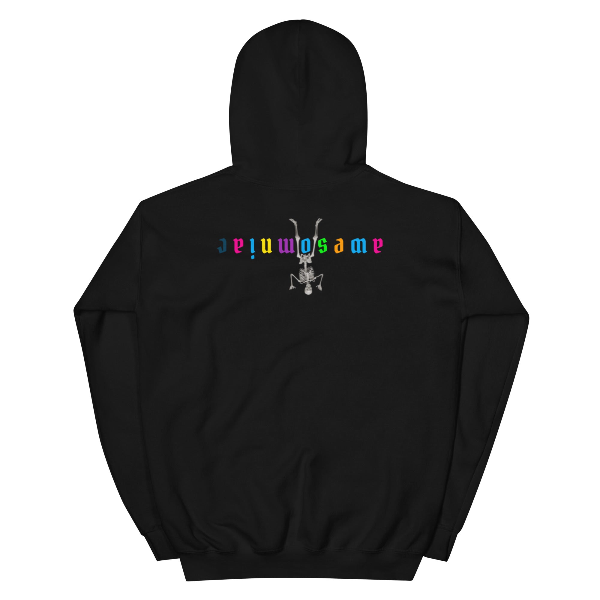 AWESOMNIAC hoodie by Robin Gnarly — black, back