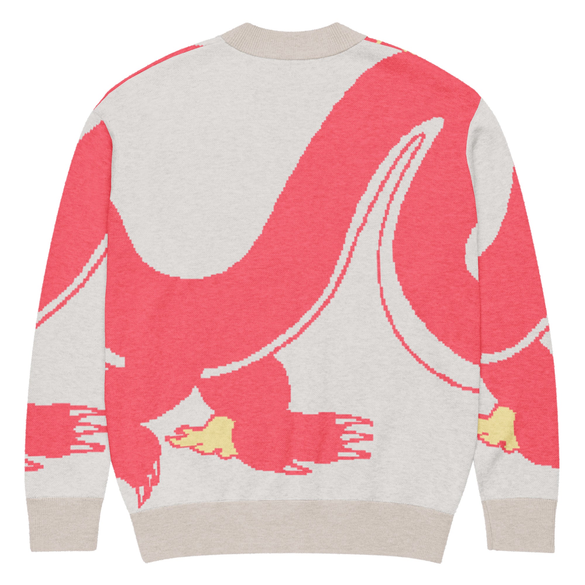 Gnarly Dragon knitted cardigan by Robin Gnarly — back, jacquard dragon