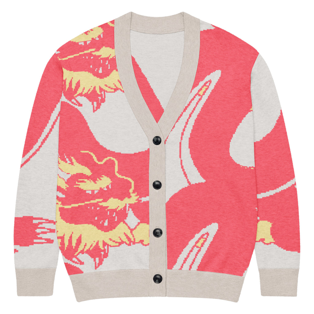 Gnarly Dragon knitted cardigan by Robin Gnarly — front
