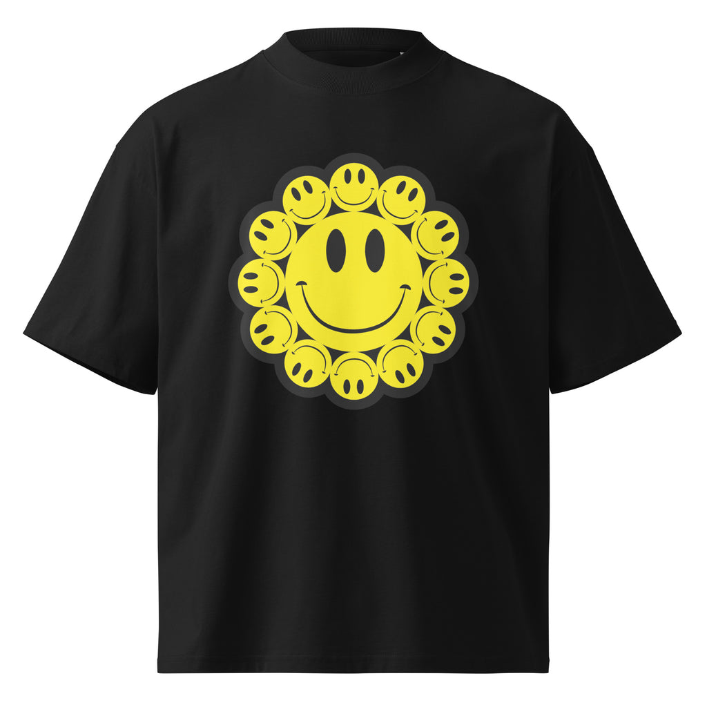 DEJAVOODOO Bloom in Doom oversized high neck tee by Robin Gnarly — black, front