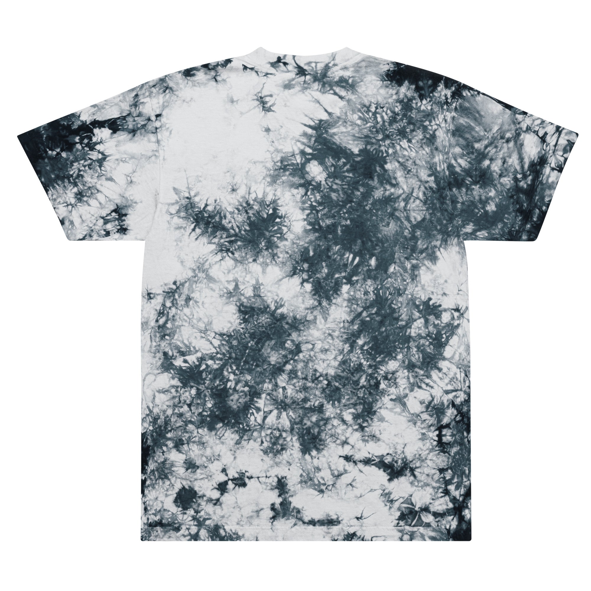 DEJAVOODOO spiral tee oversized by Robin Gnarly — black and white tie-dye, back