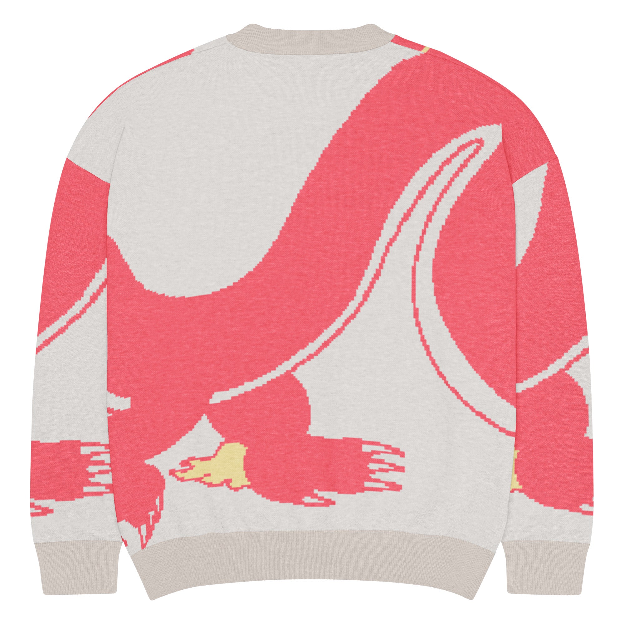 Gnarly Dragon knitted crew neck sweater by Robin Gnarly — back, size L