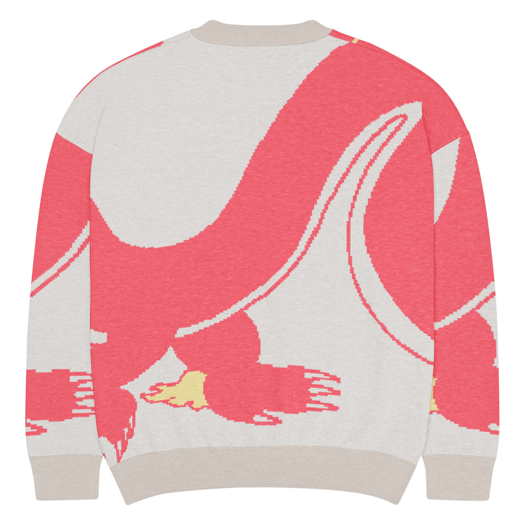 Gnarly Dragon knitted crew neck sweater by Robin Gnarly — back